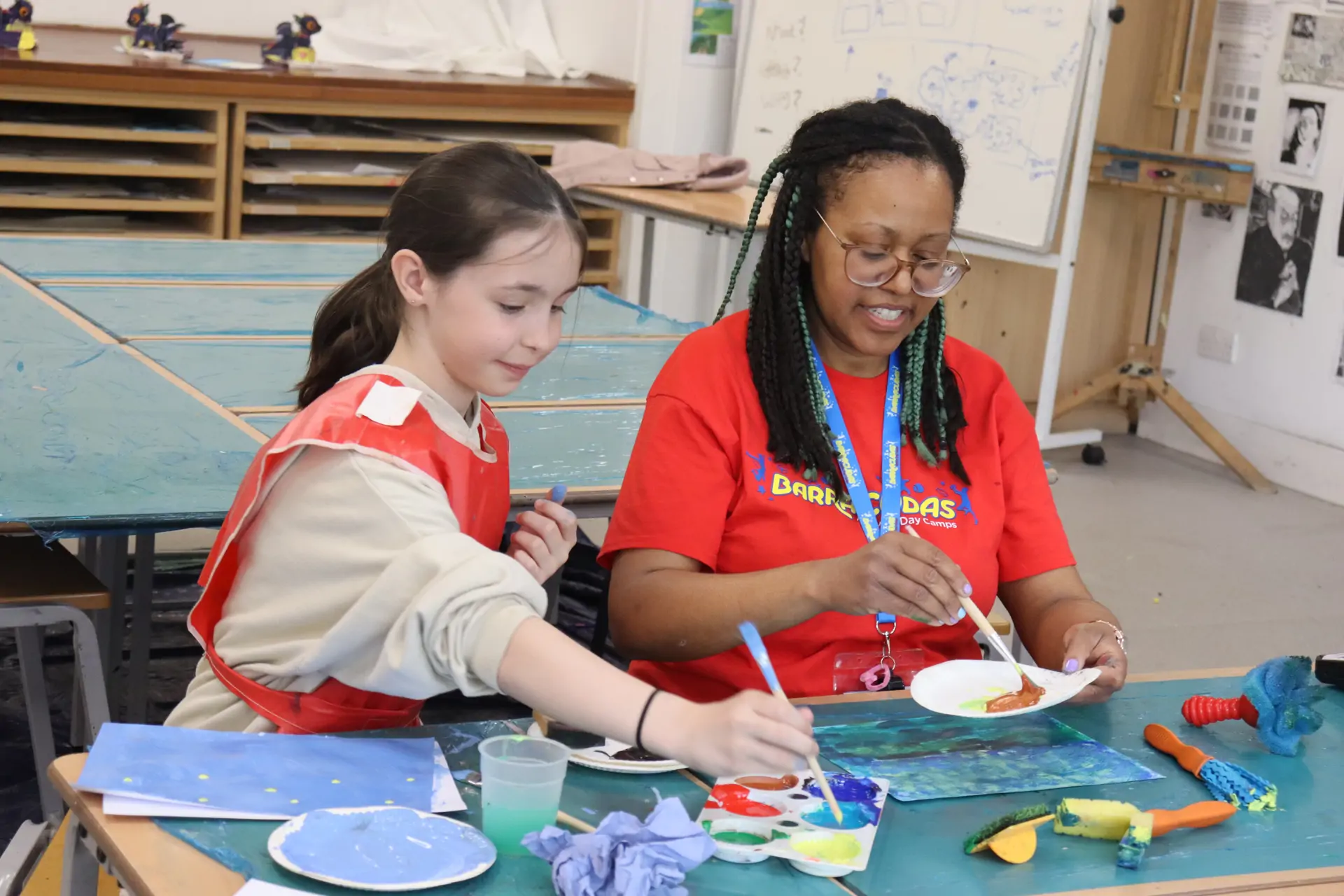 Arts and crafts 7-8 with arts and crafts instructor.jpg