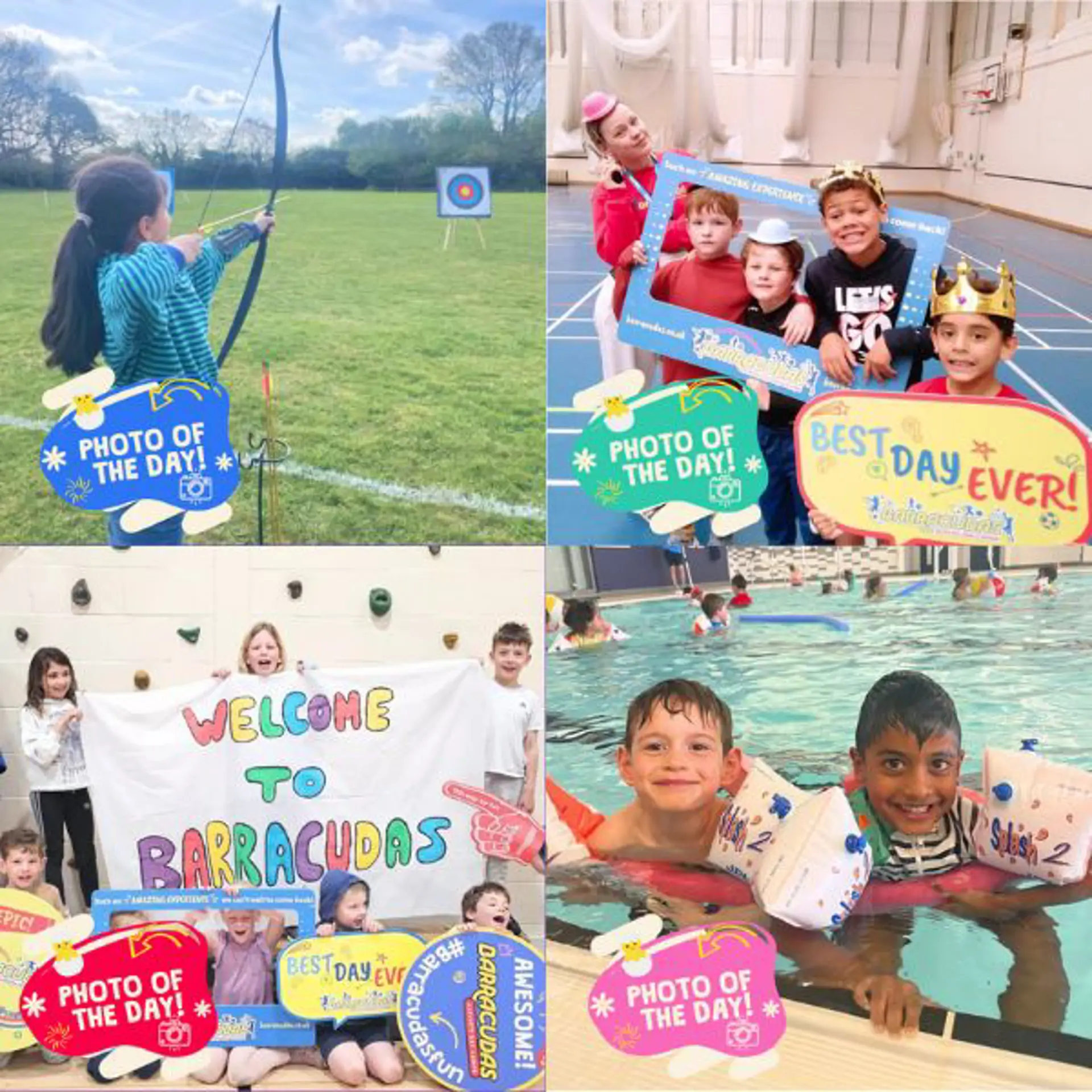 Barracudas Easter Camp 2025 photo of the day montage from 14-17 April 202