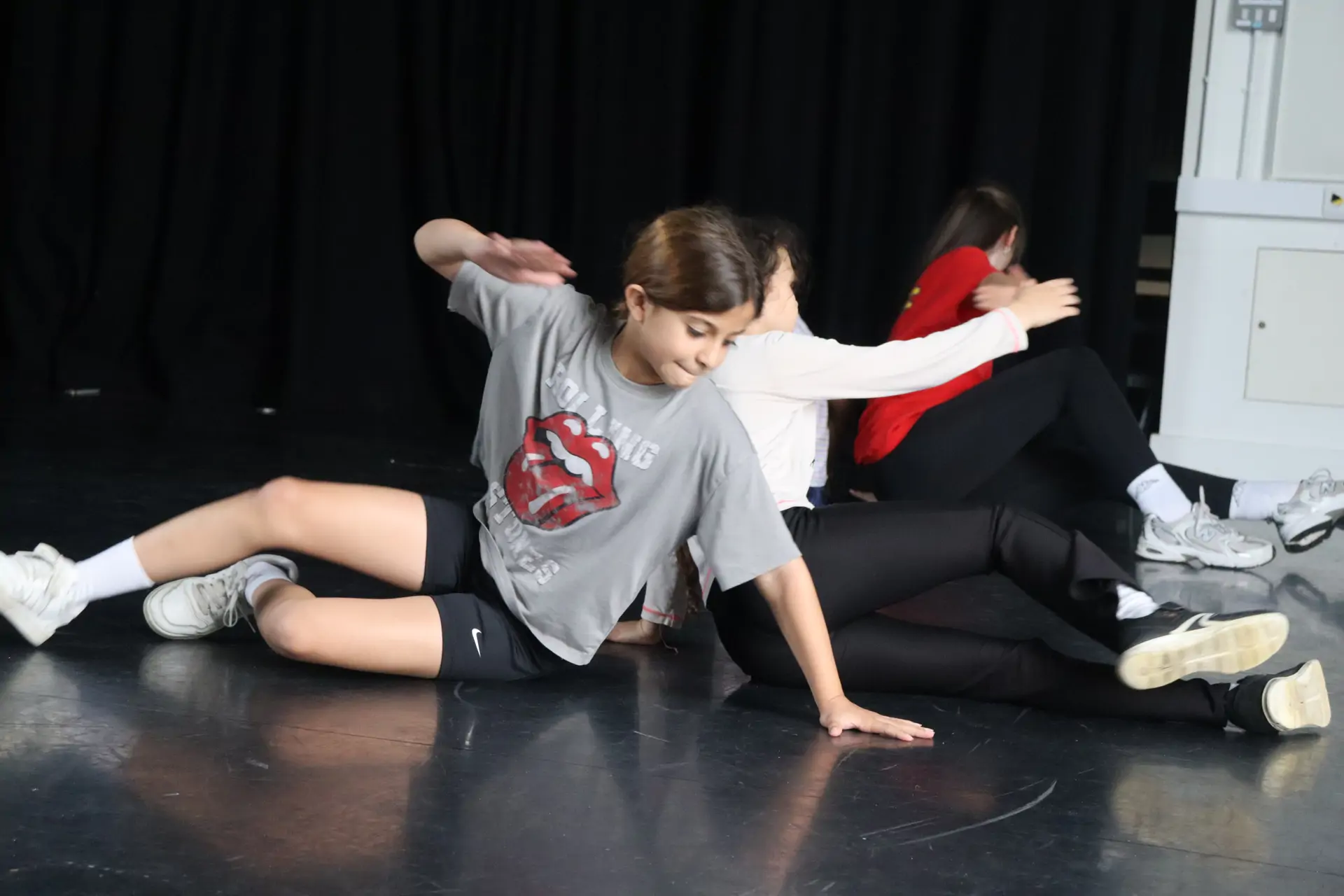 Dance girl on floor