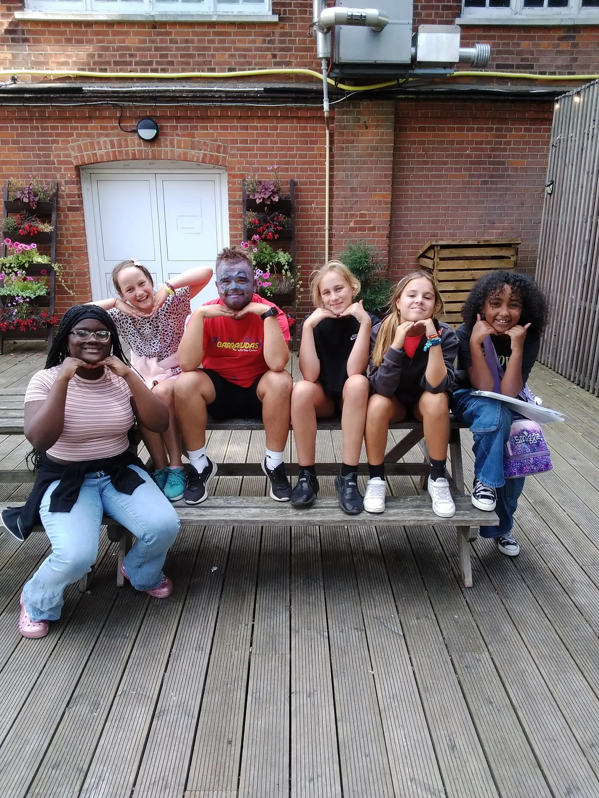 Canterbury Barracudas girl group with Group Leader Billy makeover.jpg
