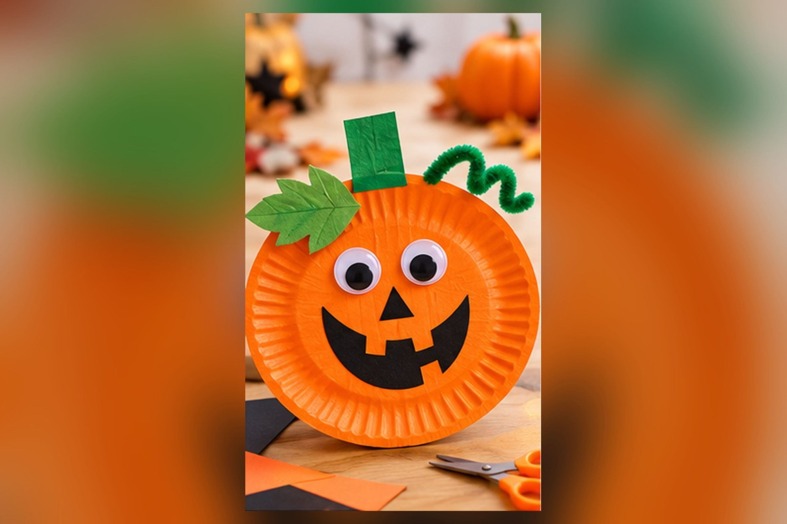 paper plate pumpkin