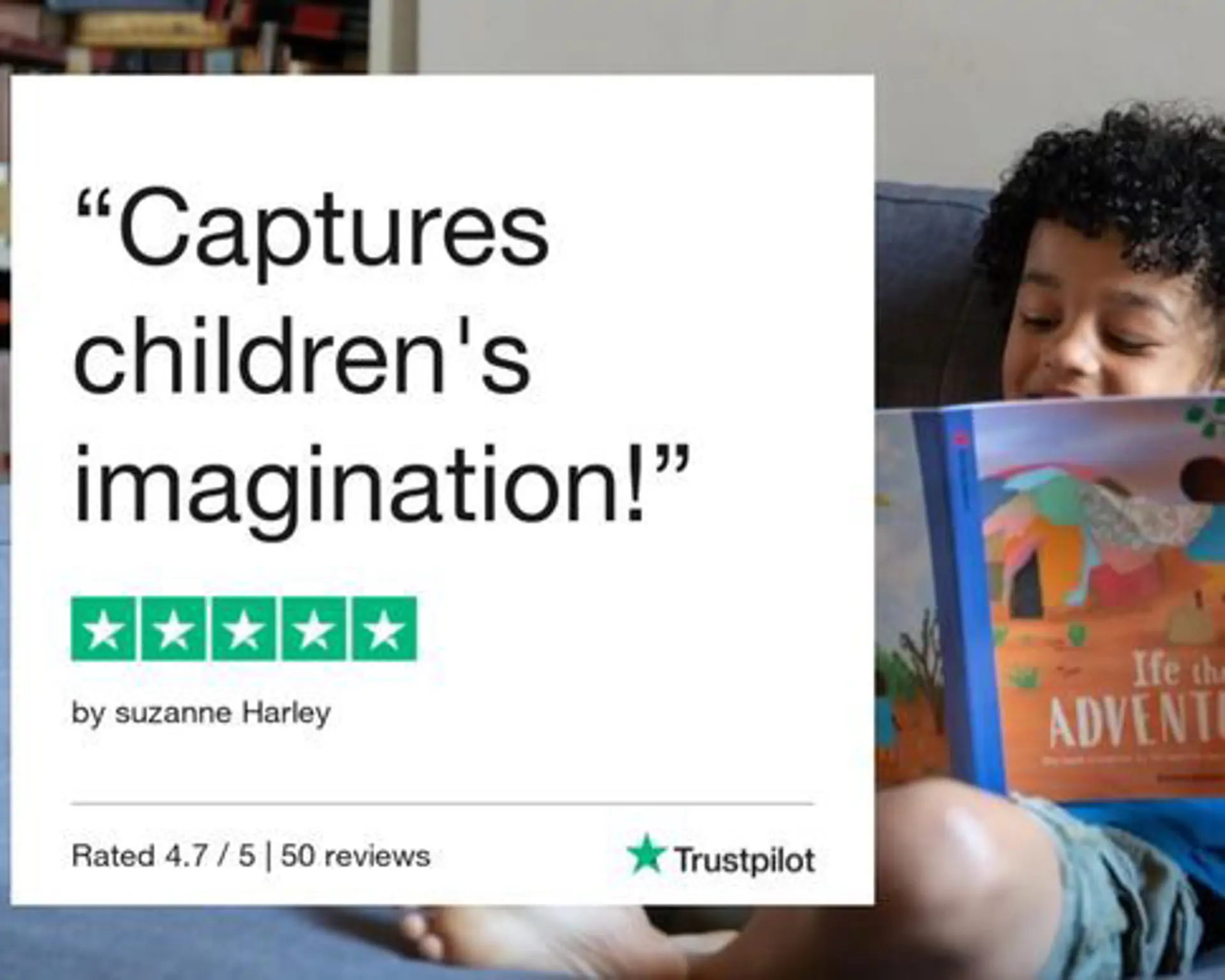Wonderbooks Trustpilot quote