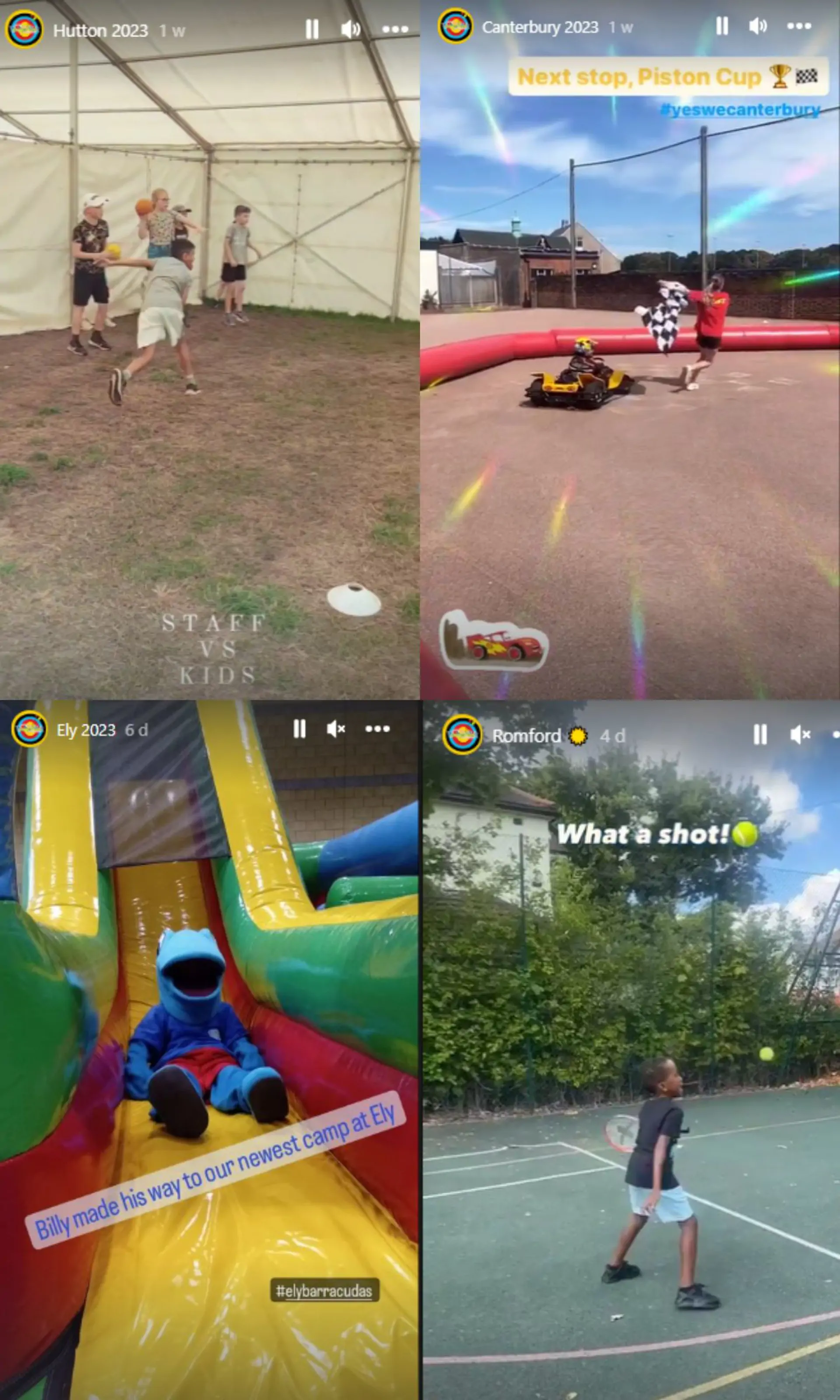 Barracudas Instagram camp takeovers from 14th to 18th August